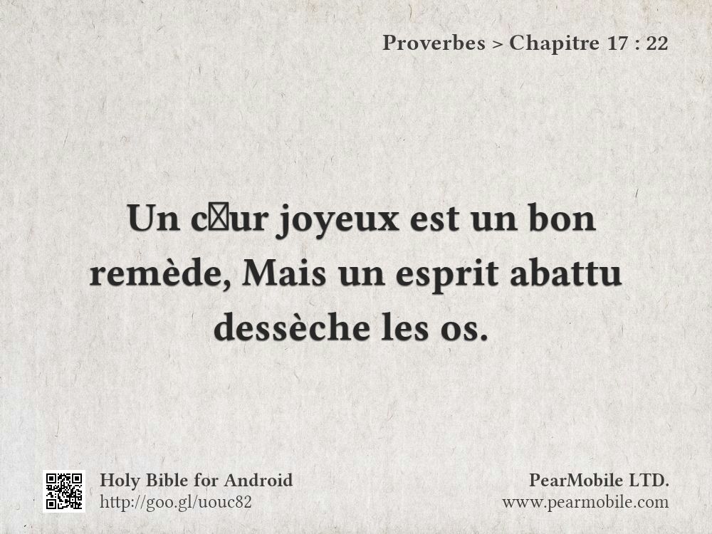 Proverbes, Chapitre 17:22